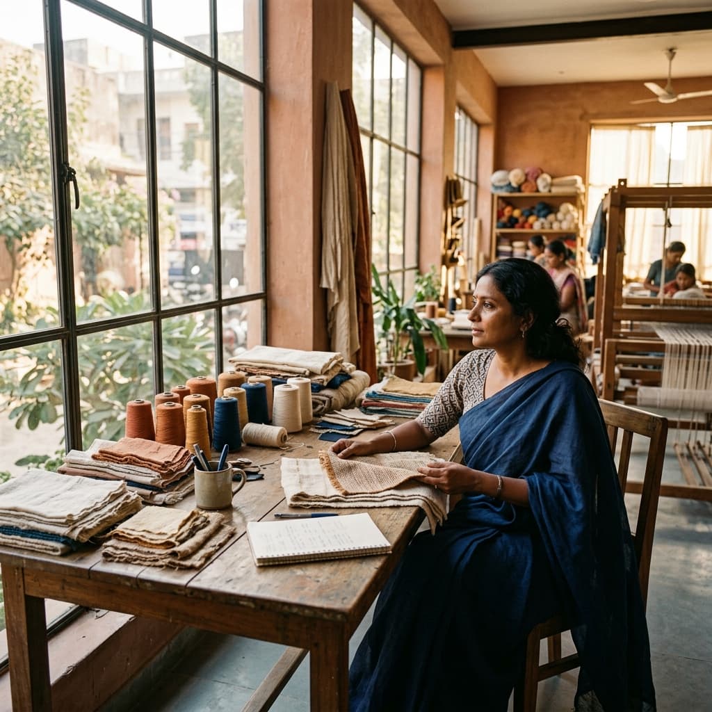 Anjeer founder in a sunlit studio